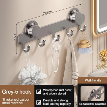 porte serviettes mural acier inoxydable ventouse beige gris moderne minimaliste crochets