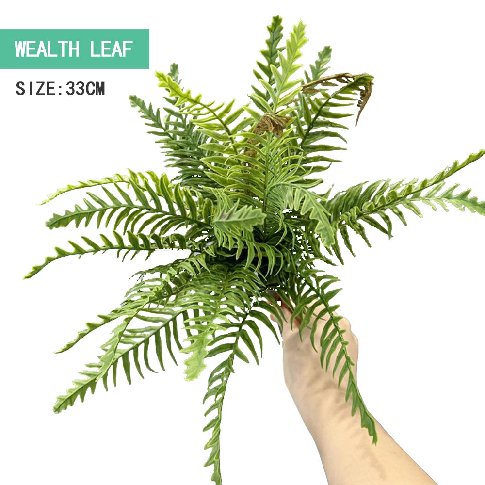 plantes artificielles feuilles fines vertes brunes modernes accrochables extérieures decoration murale naturelle