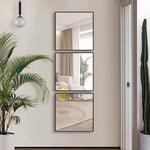 miroir mural moderne minimaliste noir blanc quadrillage rond chambre salon