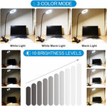 lampe flexible noir pince usb modes lumière interrupteur tactile moderne