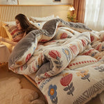 couverture hiver fleur ours mignons gris rose bleu moderne douce portable décoration noël