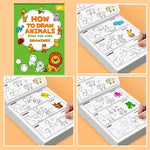 livre coloriage enfants animaux illustrations crayons couleurs éducatif simple enfantin