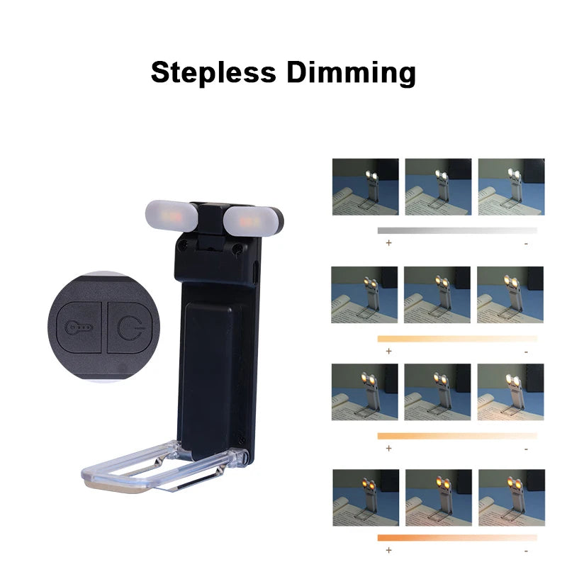 lampe lecture rechargeable led ajustable niveaux luminosité clip portable livre étudiant eye comfort