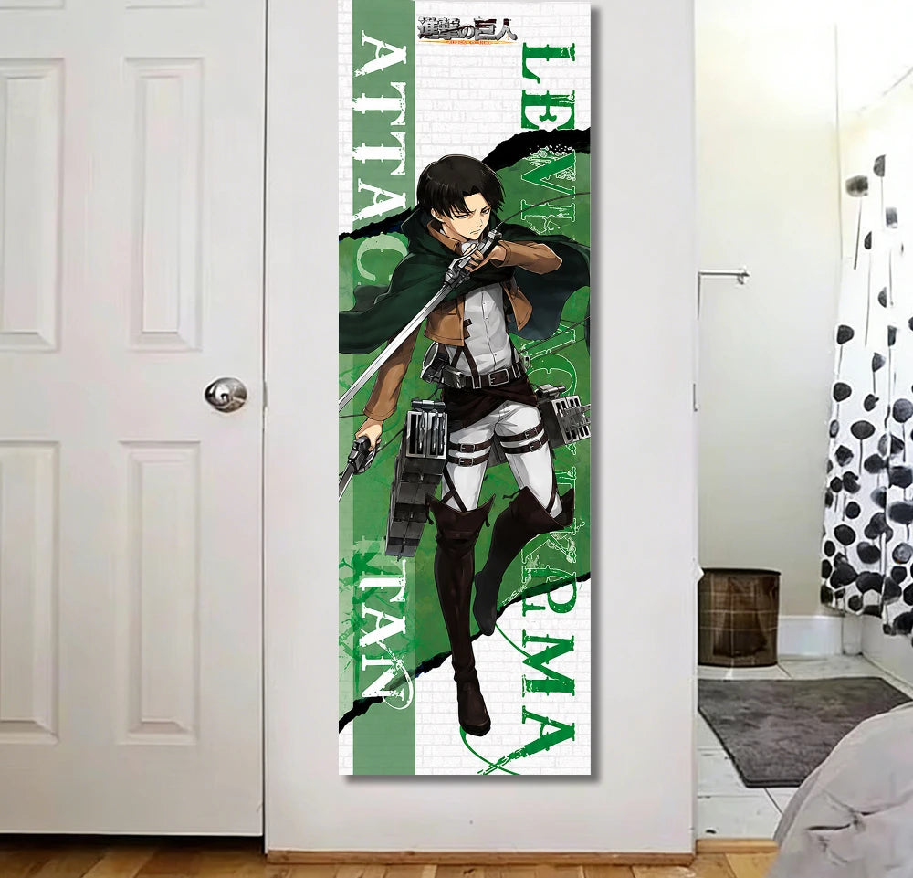 affiche murale anime vert white personnage attack on titan moderne large