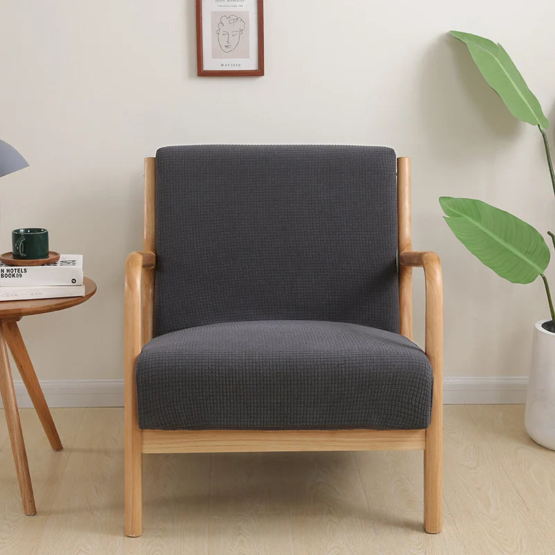 housse fauteuil moderne tissu carreaux beige rouge gris extensible polyester lavable echangetable