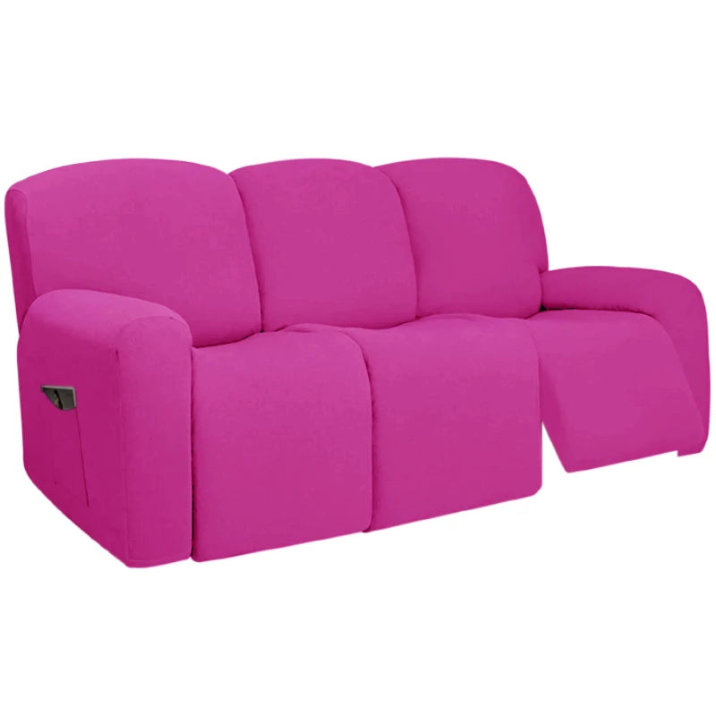 housse canapé inclinable fauteuil polyester lavable moderne élastique gris foncé doux poche rangement summer