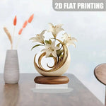 vase moderne minimaliste floral abstrait couleur beige doré brun foncé décoration intérieure maison