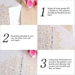 outil stencil blanc noir motif floral calligraphie arabe artisanal 30cm 30cm peinture pochoir álbum