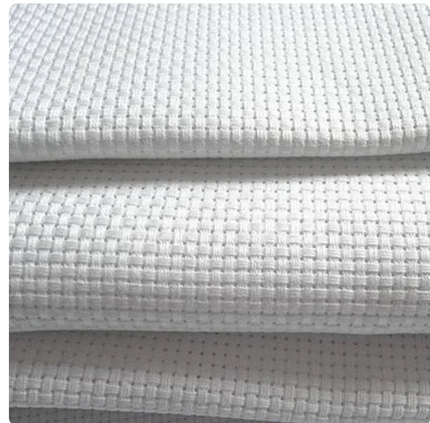 tissu coton blanc aida broder point croix maille régulière haute qualité grande taille
