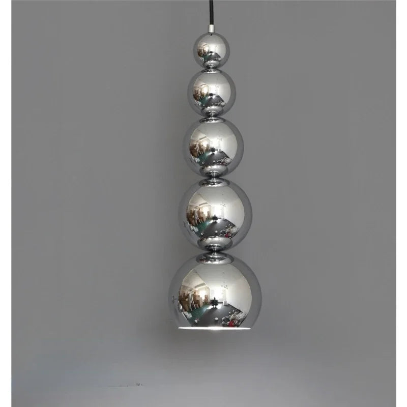 suspension moderne argentée brillant chambre salon éclairage pendentif autonome lampe aluminium contemporain