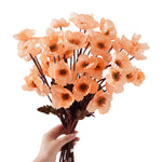 bouquet fleurs artificielles rouges oranges jaunes modernes décoration maison événements occasions spéciales soie opaque