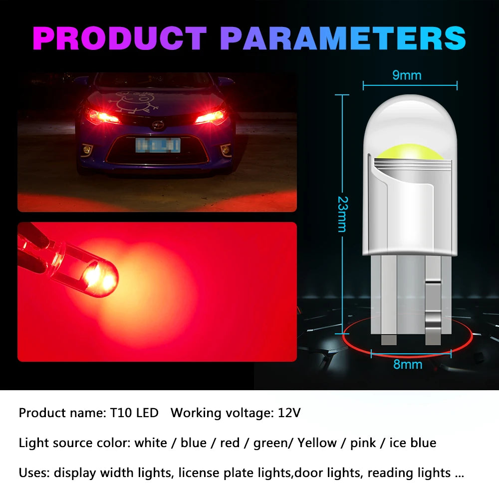 ampoules led blanc bleu rouge vert jaune transparentes modernes 12v 24v 50pcs