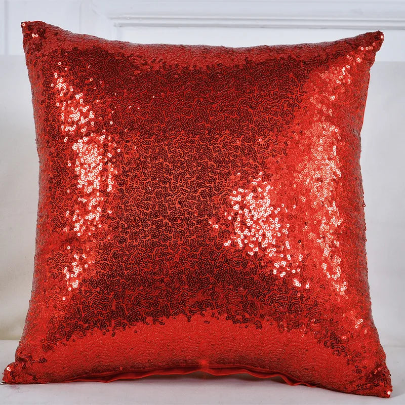 housses coussin paillettes or modernes adhésives polyester 40x40cm decoration maison festive
