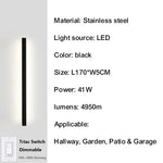 lampe murale led contemporaine noire ip67 gradation 10 100 étanche fixation