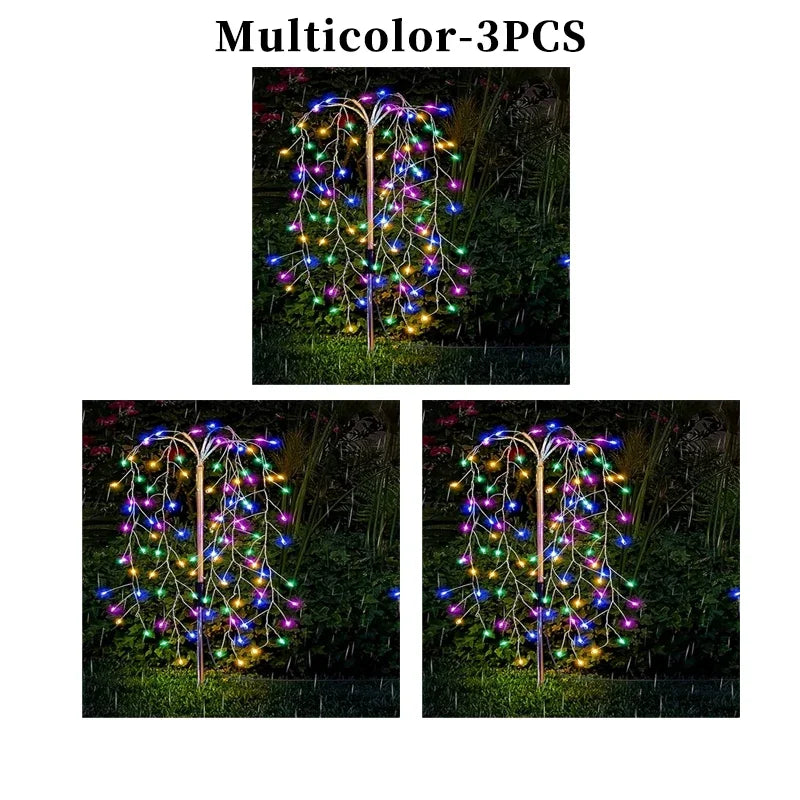 guirlande lumineuse multicolore moderne piquet solaire extérieure fête rouge vert bleu jaune autonomes bricolage