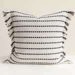 coussin noir blanc brodé géométrique moderne fixé 45x45cm décoration