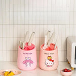 pot ustensiles hello kitty rose dessin animé moderne couteaux cuillères assiette rangement cuisine plastique