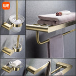 accessoires salle bain moderne porte serviettes doré porte savon porte gobelet porte lotion fixations