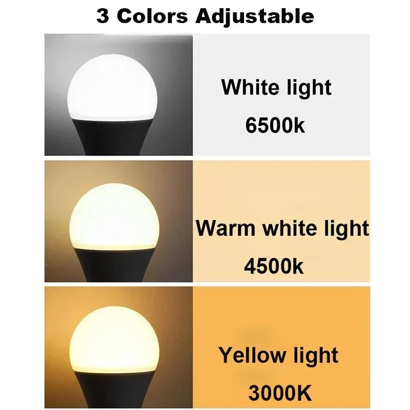 ampoule led blanc portable tri couleur usb rechargeable camping travail barbecue pêche urgence moderne