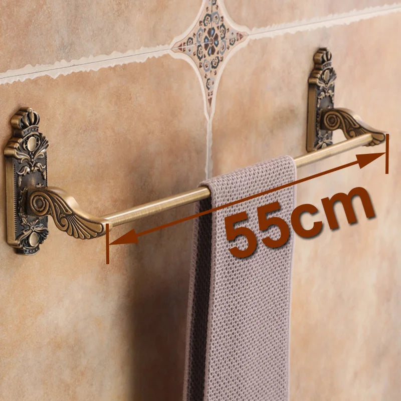 porte serviettes doré porte papier savon porte manteau ensemble salle bain finition antique bronze