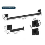 ensemble porte serviettes moderne noir mat acier inoxydable finition laquée fixe salle bain 60cm