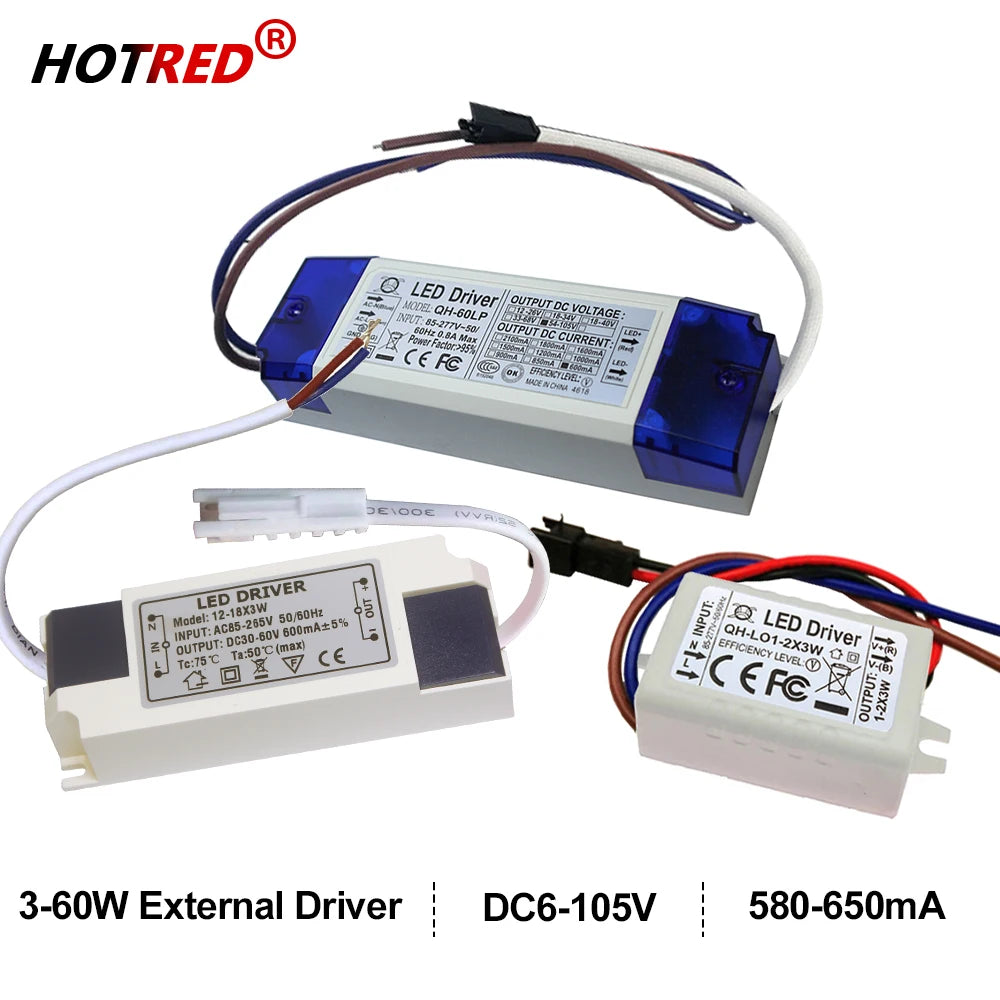 pilote led 600ma 3w 20w blanc moderne adhésif câbles certification rohs symboles sécurité