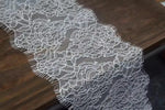 dentelle polyester fine blanc noir floral mariage décoration classique translucent 25cm 13cm echangable echangable