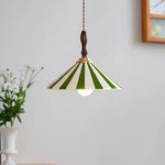 lampe suspendue vert blanc rayures moderne chambre salon restaurant étudié echangement ampoule