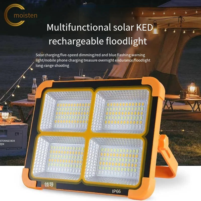 lampe travail solaire rechargeable bleu orange moderne multifonctionnelle aimant poignée port usb charge
