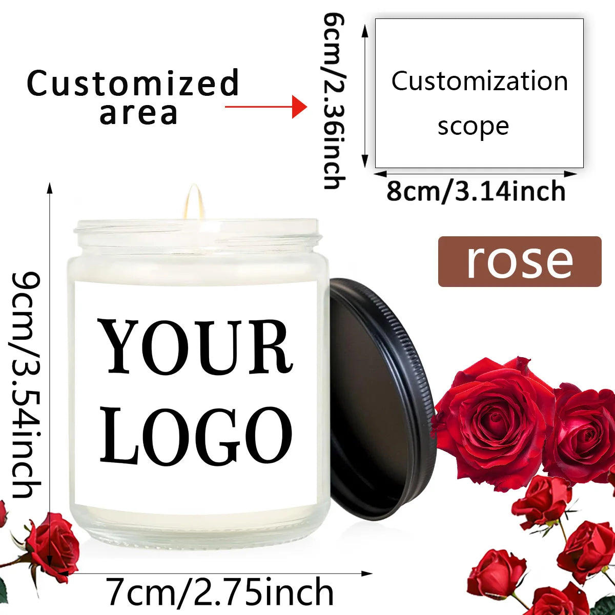 bougie parfumée cire soja blanc aromathérapie simple minimaliste bocal transparent étiquette opaque