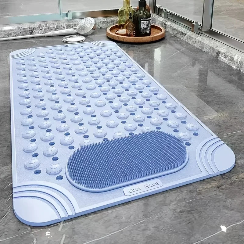 tapis bain antidérapant texturé mars green bleu clair gris moderne drainage rapide sécurité maison