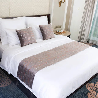 velours géométrique blanc gris rouille étoiles pompons couette oreillers runner moderne chambre