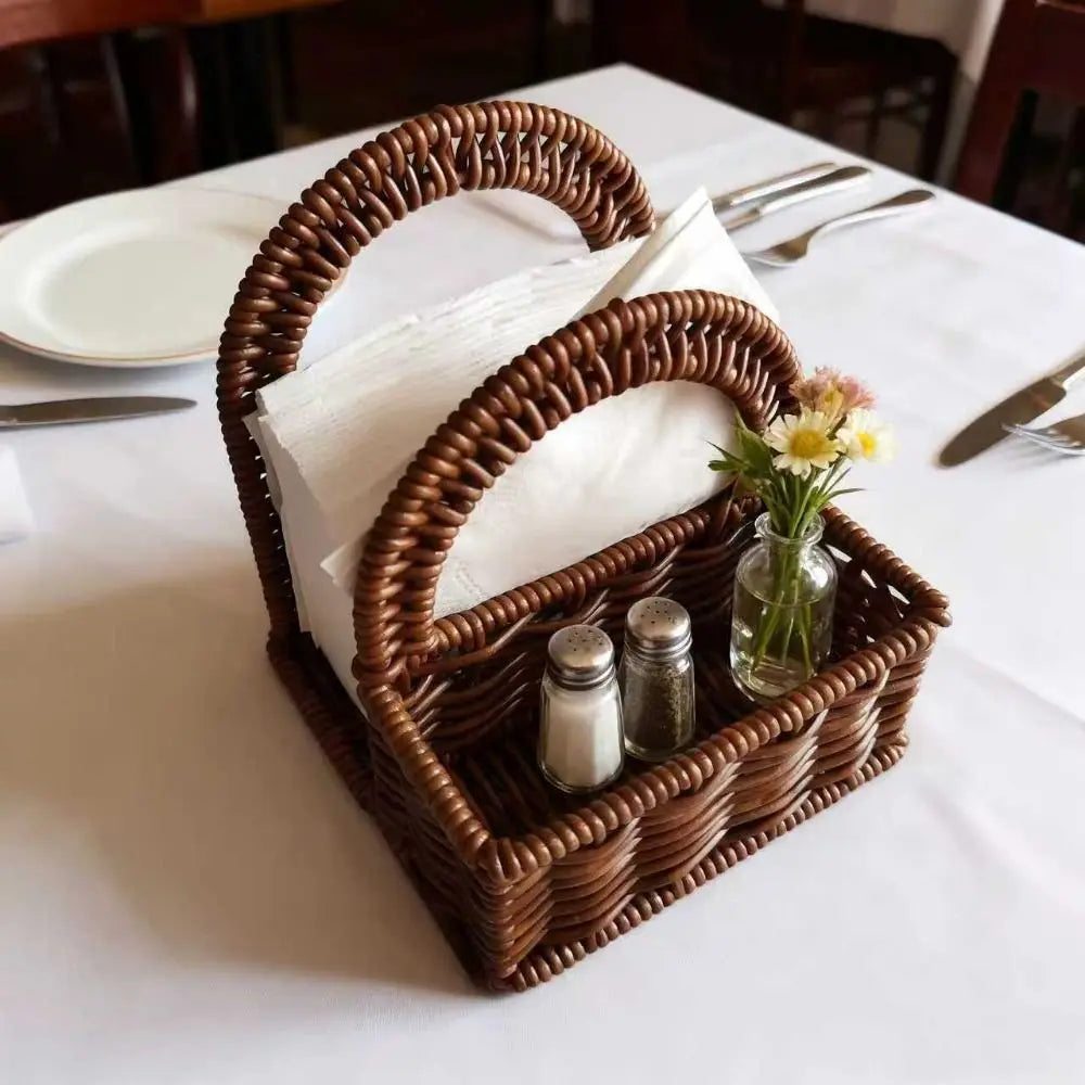 panier tressé marron rustique réutilisable serviettes décoration table opacité adulte unisexe
