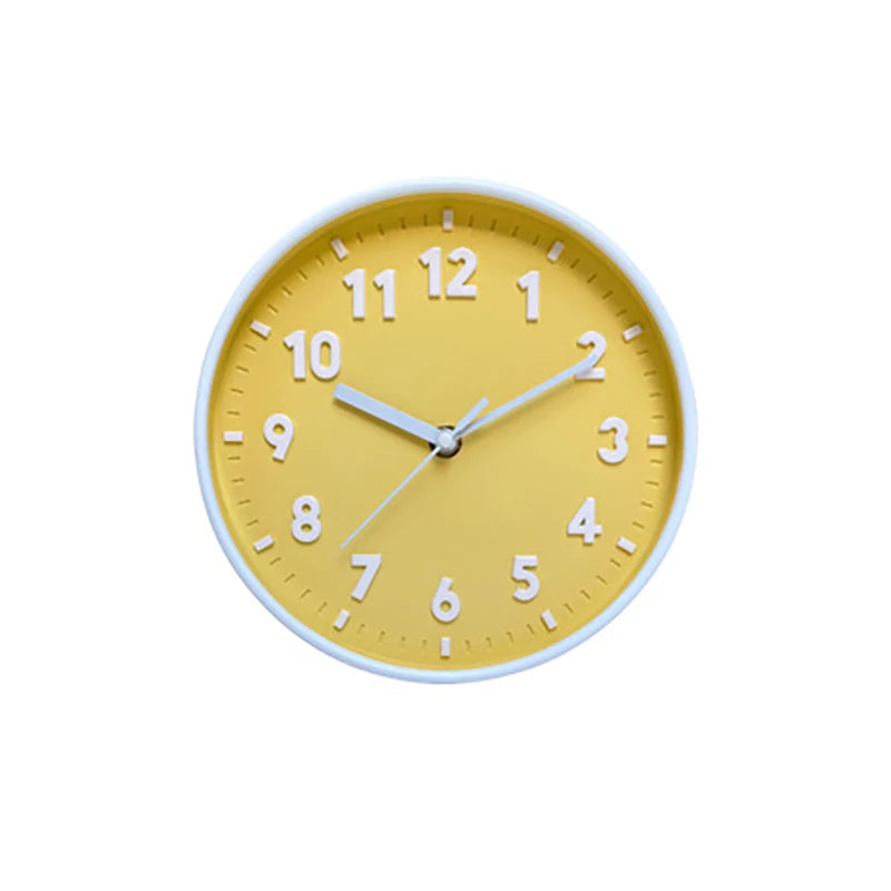 horloge murale moderne bleu clair vert pastel rose pâle jaune violet noir blanc chiffres