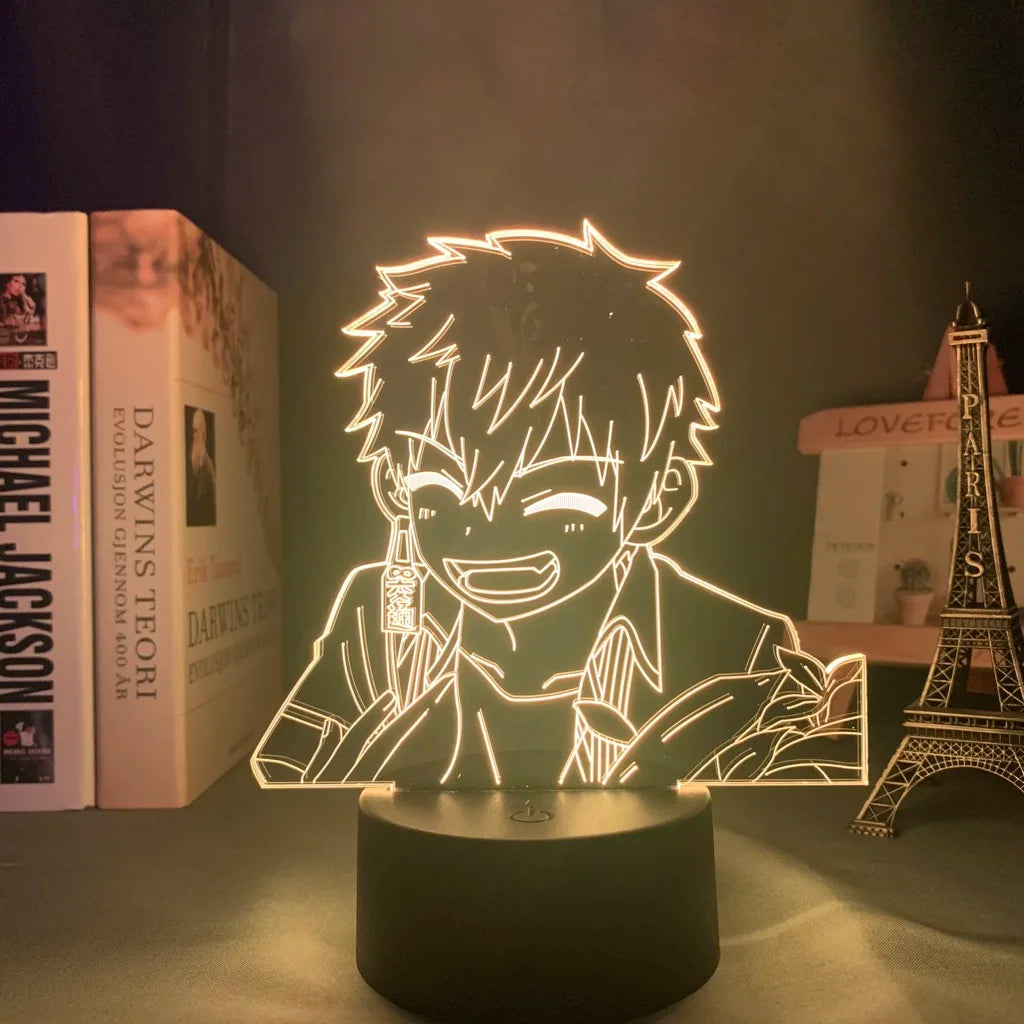 lampe table led transparente moderne illustration 3d personnages embrassant détails valises accessoire base solide