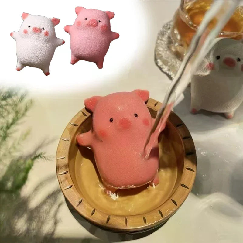 figurine kawaii cochon rose blanche céramique tasse thé décoration maison collectible
