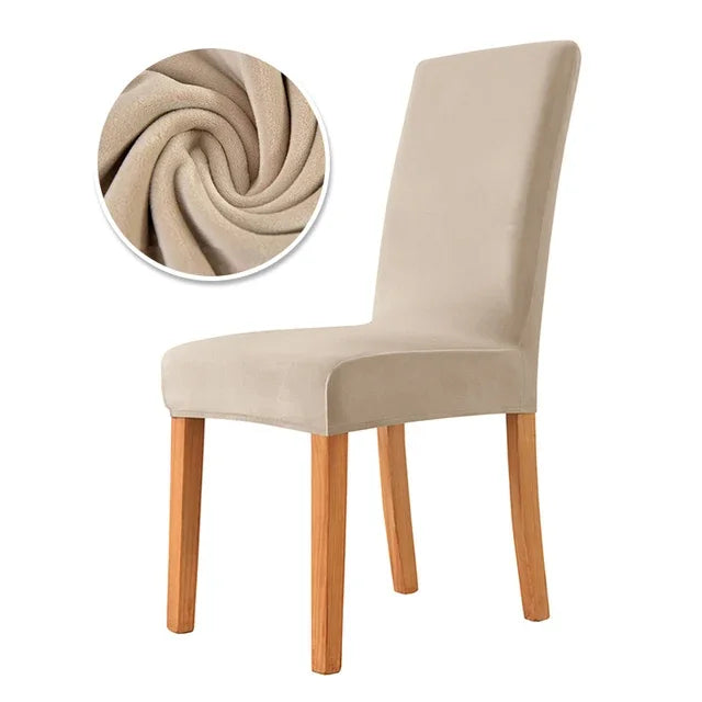 housse chaise velours polyester moderne camel opaque simple mariage banquet chaise plage fauteuil