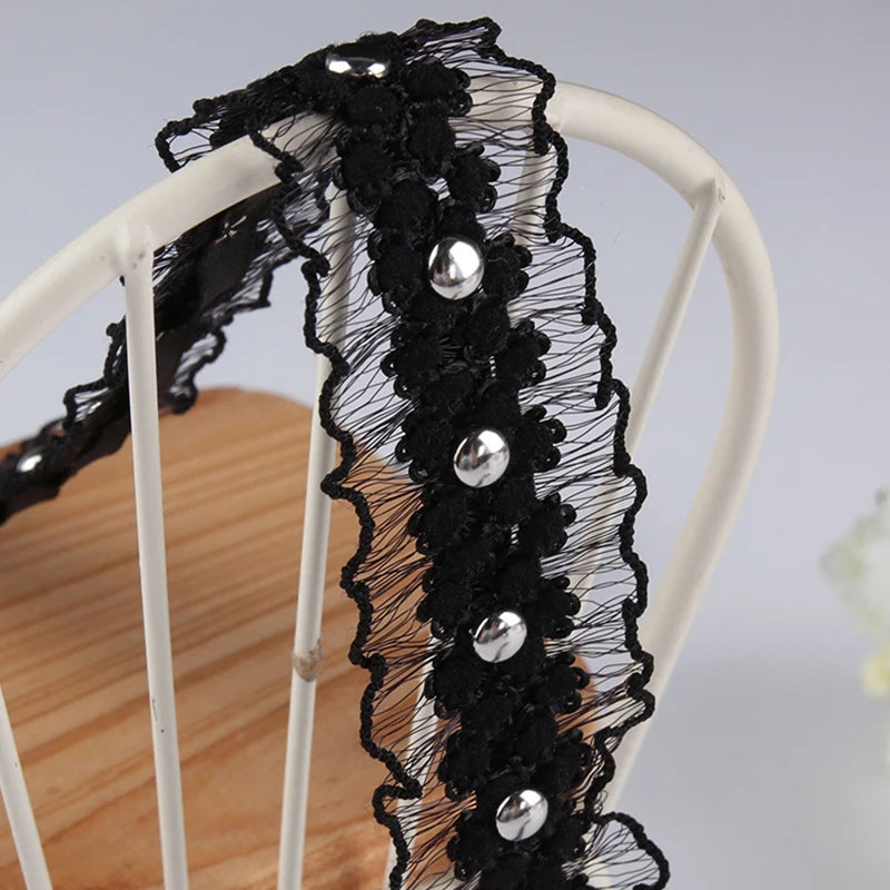 ruban dentelle noir blanc décoration diy jupes confection classique 10 yards polyester