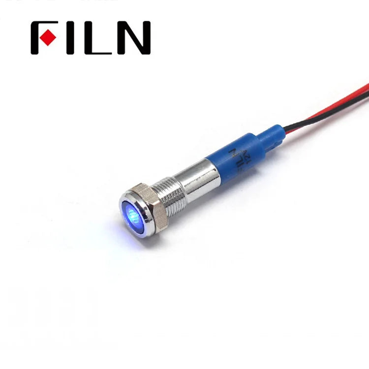 ampoule led 12v 24v bleu rouge vert jaune blanc métal brillant moderne vis câble