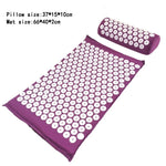tapis massage acupuncturé violet bleu marine vert rondelles blanches moderne sac rangement
