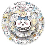 stickers kawaii dessins animés blanc beige bleu rose vert noir 10pcs 30pcs 50pcs
