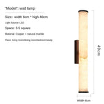 applique murale moderne marbre naturel cuivre lampe led salon chambre coucher décoration luxe