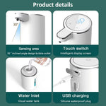 distributeur automatique savon noir blanc rechargeable tactile moderne minimaliste