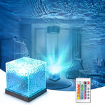 lampe nuit projection vagues transparente moderne 16 couleurs télécommande led tactile