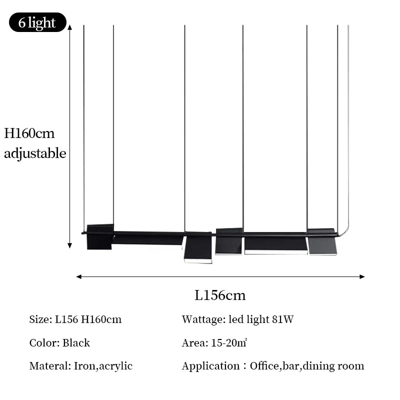 suspension lumineuse moderne led noir minimaliste 4000k 6000k 3000k