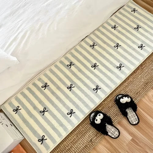 tapis chambre moderne peluche douce motif rayures fleurs sol salon enfant décoration maison