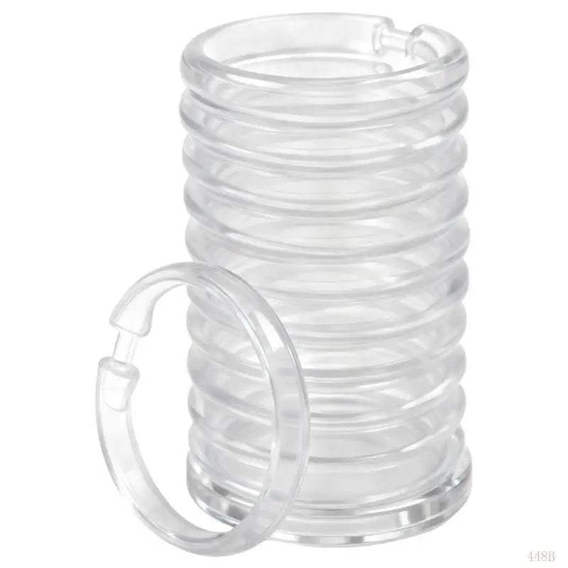 anneaux rideau douche transparent moderne adhésif facile salle bains élégant