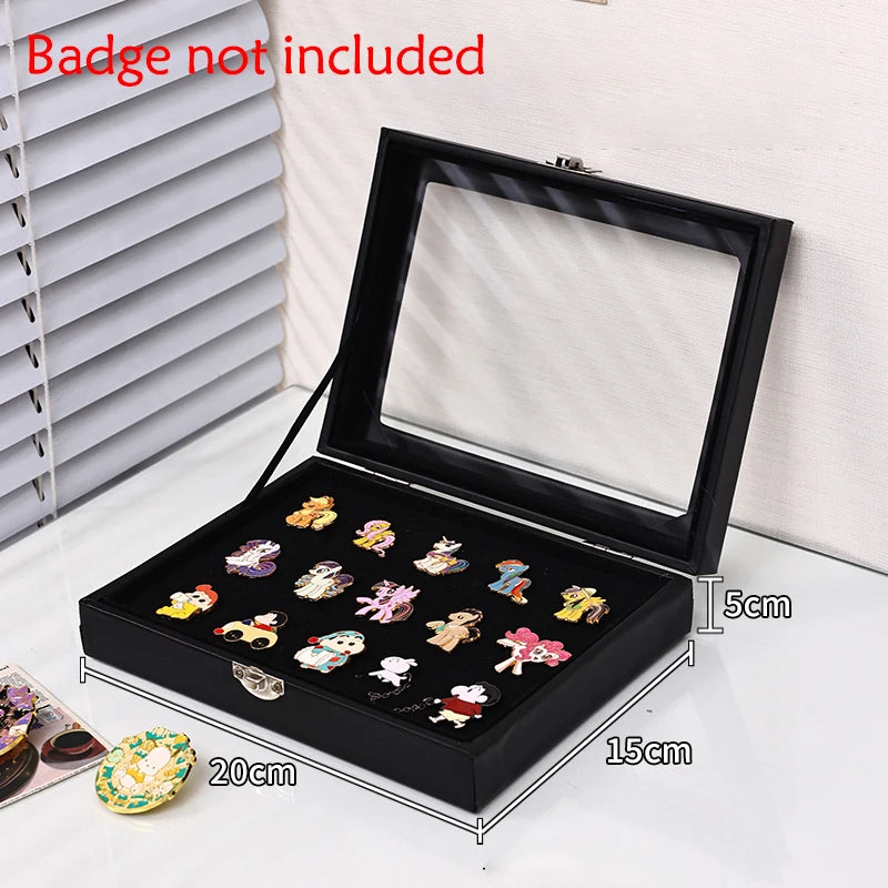 présentoir porte badges acrylique réutilisable contemporain bois marron noir clips badges
