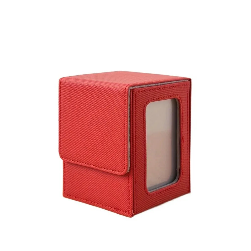 boîtes rangement cartes simili cuir violet vert orange rouge bleu noir blanc moderne poignée