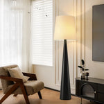 lampe pied moderne minimaliste conique noir abatjour blanc crème éclairage salon chambre télécommande adjustable